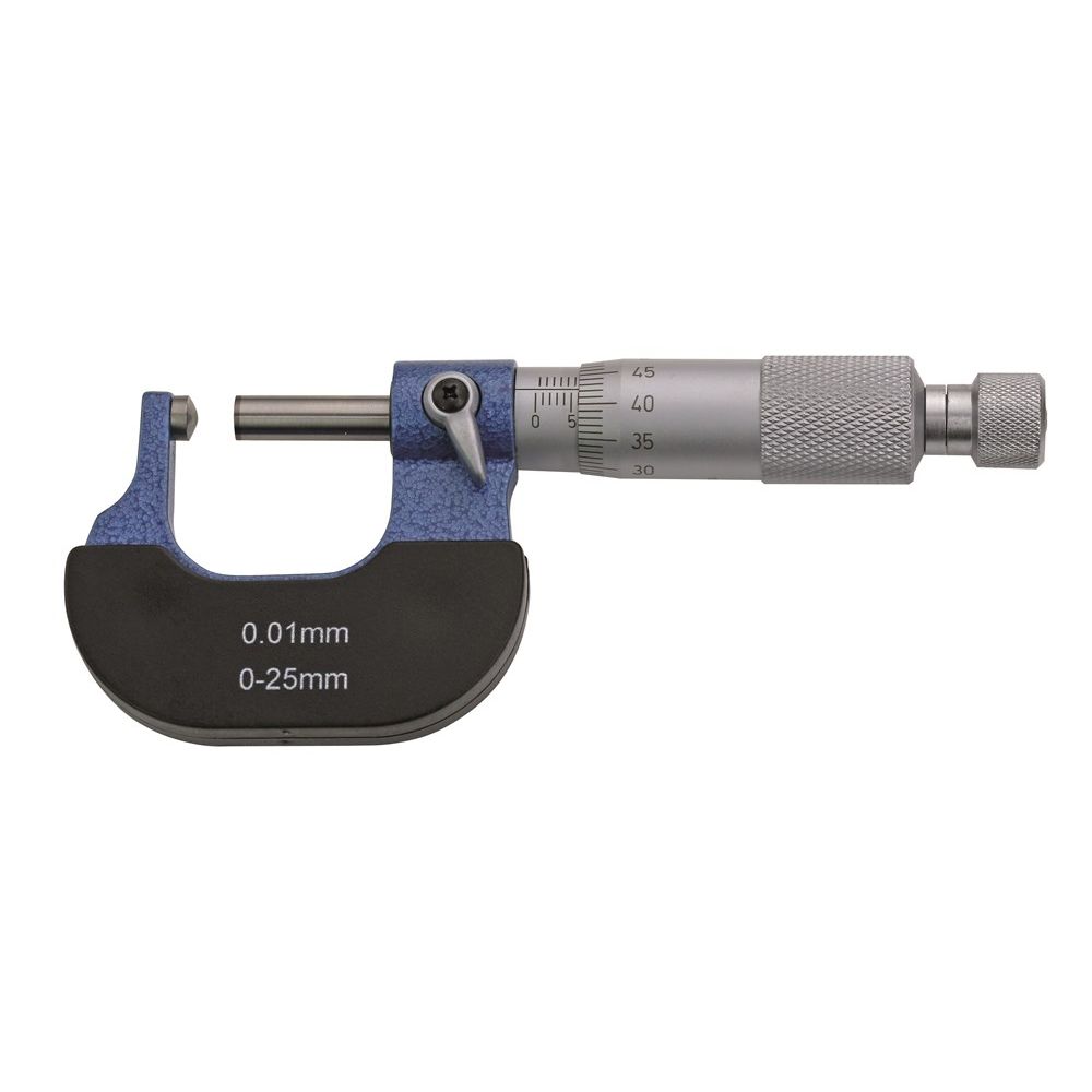 Micrometer een bolvormig aambeeld 0-25mm afl. 0,01mm, vanaf 7,5mm-0