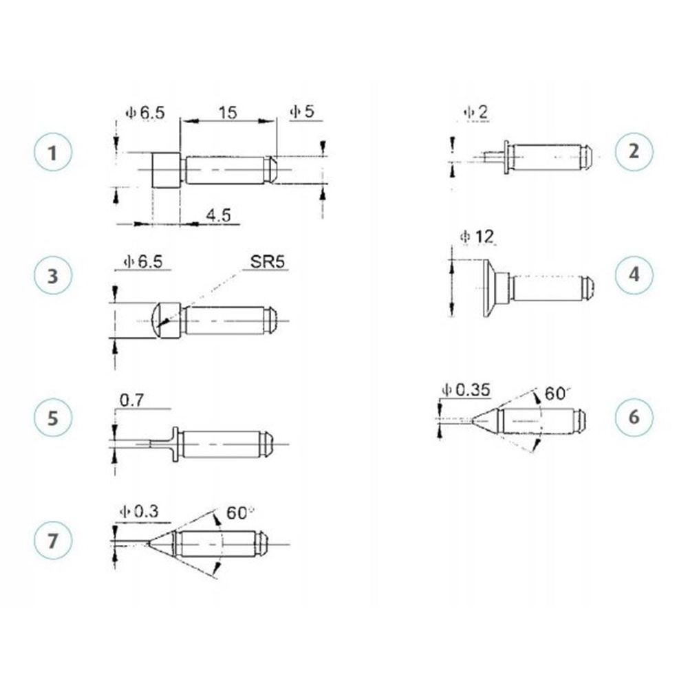 Meetspindel 8mm, 75-100mm 7 meetkoppen, verstelbaar-3