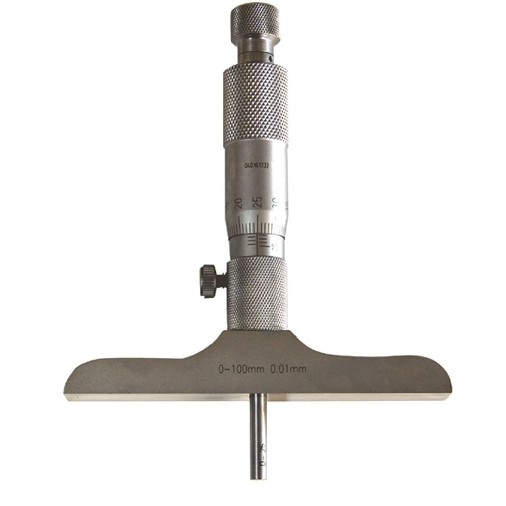 Precisie dieptemicrometer 0-200mm afl. 0,01mm met uitwisselbare ronde meetpunt-0