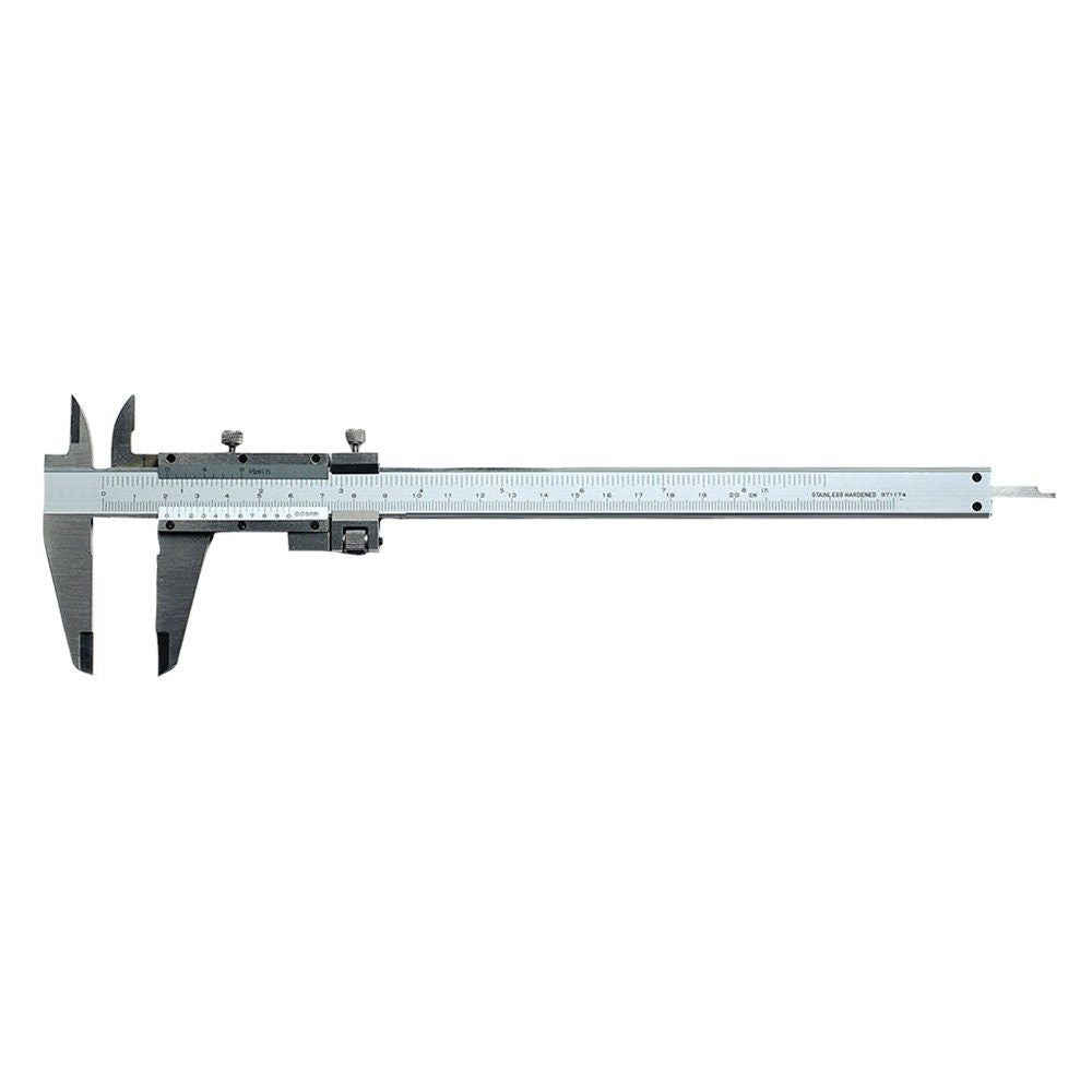 Schuifmaat RVS 200x50mm fijninstelling met vastzetschroef in etui-0