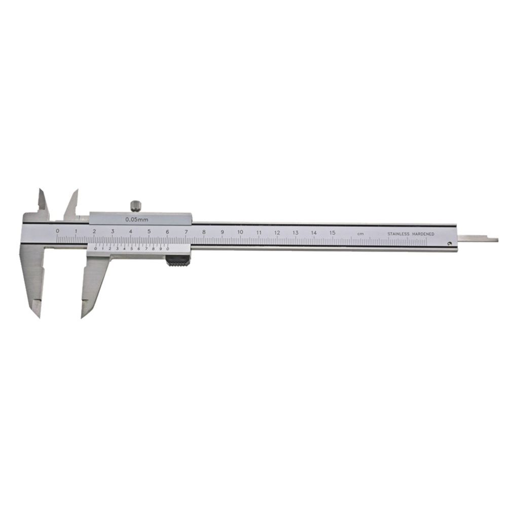 Schuifmaat RVS 150x40mm met vastzet- schroef parallaxvrije aflezing in etui-0