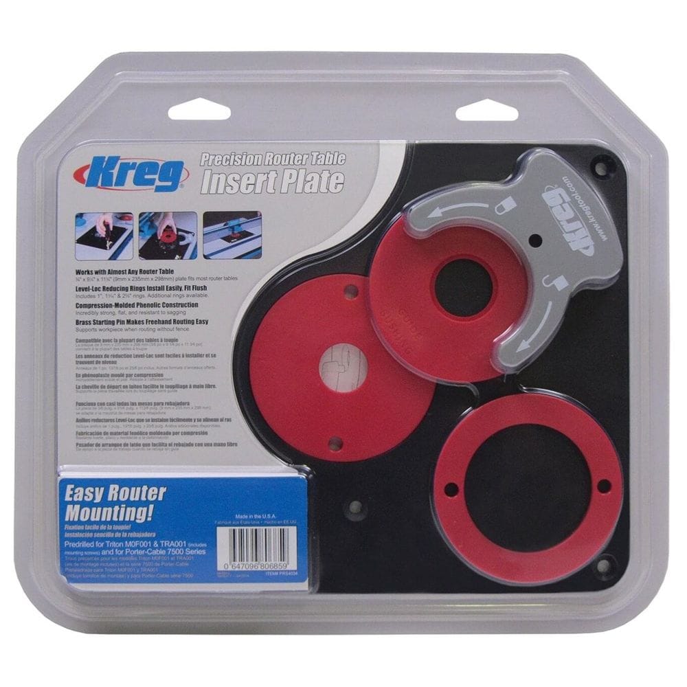 Kreg Precisie-freestafelinlegplaat - Voorgeboord PRS4034-1