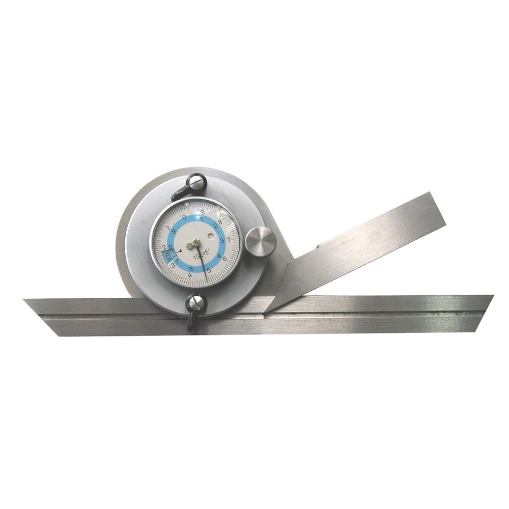 Universele hoekmeter 300mm met meetklok, 4x90gr., aflezing 1/12gr-0