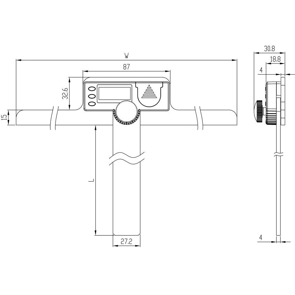 Digitale hoekmeter 120x150mm 0-180 graden, aflezing 0,05 graden-2