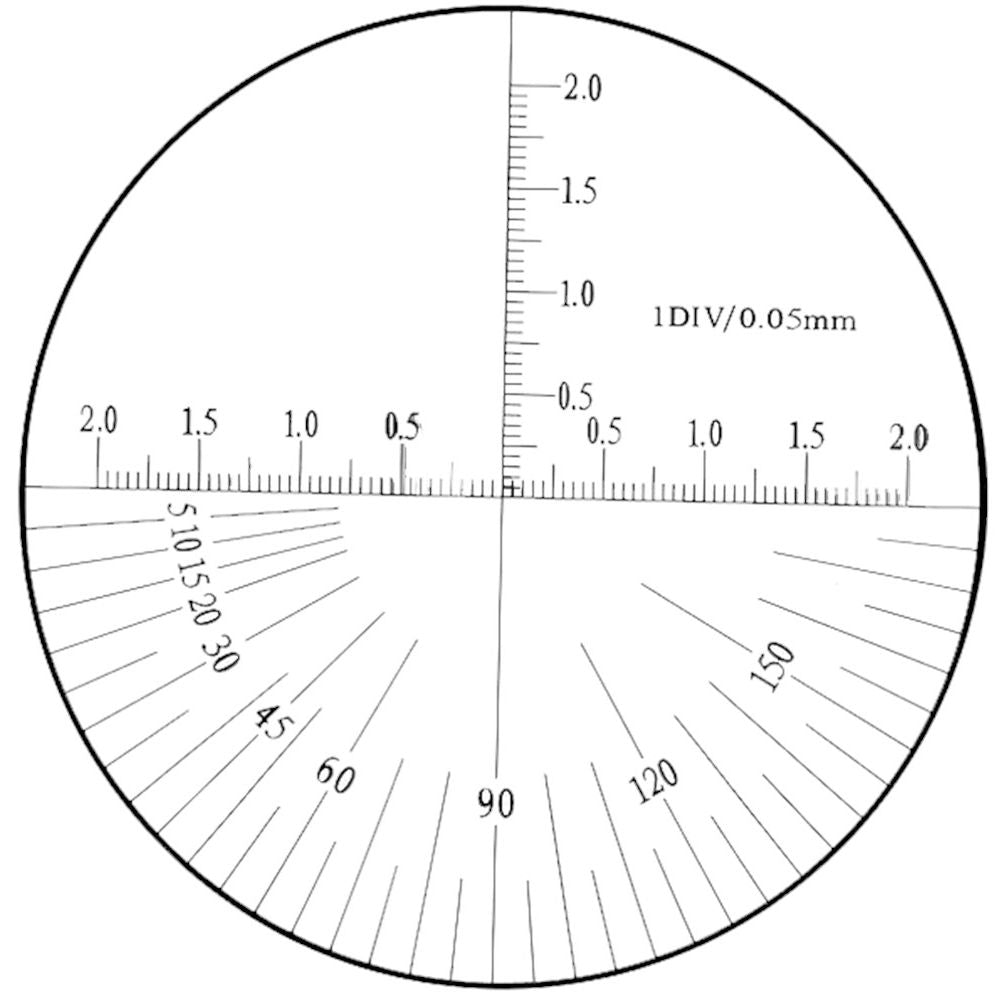Precisie stifmicroscoop vergroting 100x 122x12mm, zicht 1,2mm-2