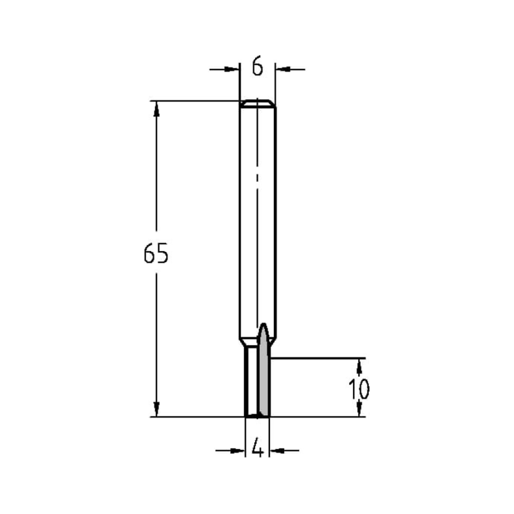 GROEFFREES Ø 4 X 10 MM, TL=65 MM, S=6 MM, VHW