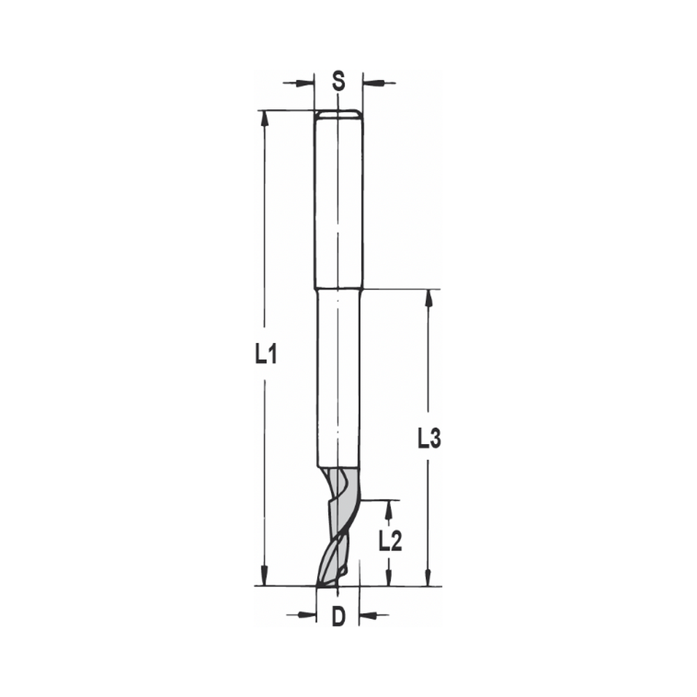 GROEFFREES VOOR ALUMINIUM EN KUNSTSTOF Ø 6 X 16/45 MM, TL=90 MM, S=8 MM, HS-E