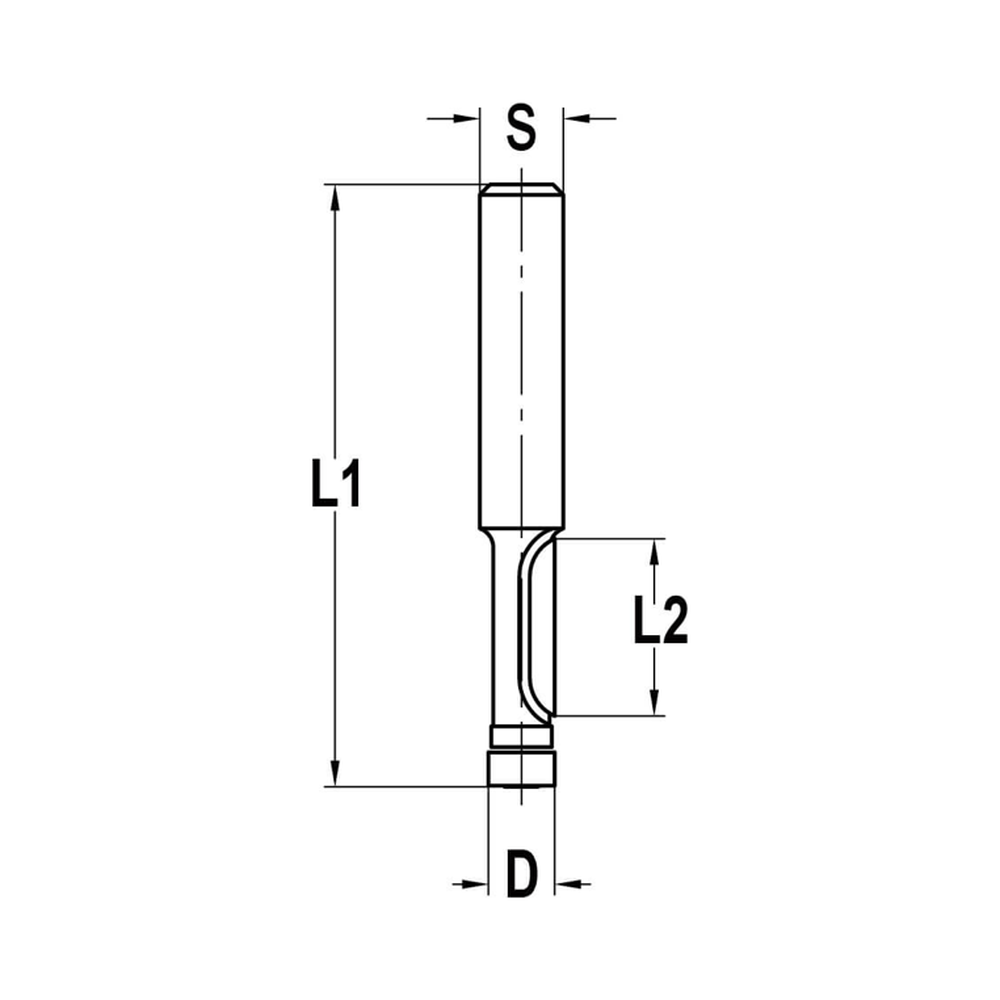 KOPIEERFREES MET GELEIDELAGER Ø 6,35 X 25 MM, TL=63 MM, S=6 MM, HW