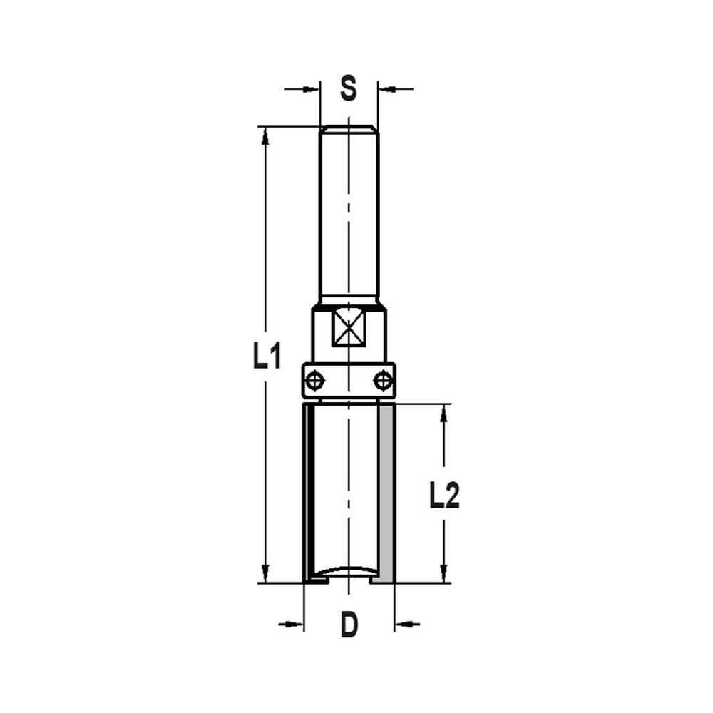 KANTENFREES RECHT Ø 12,7 X 25 MM, TL=71 MM, S=8 MM, HW