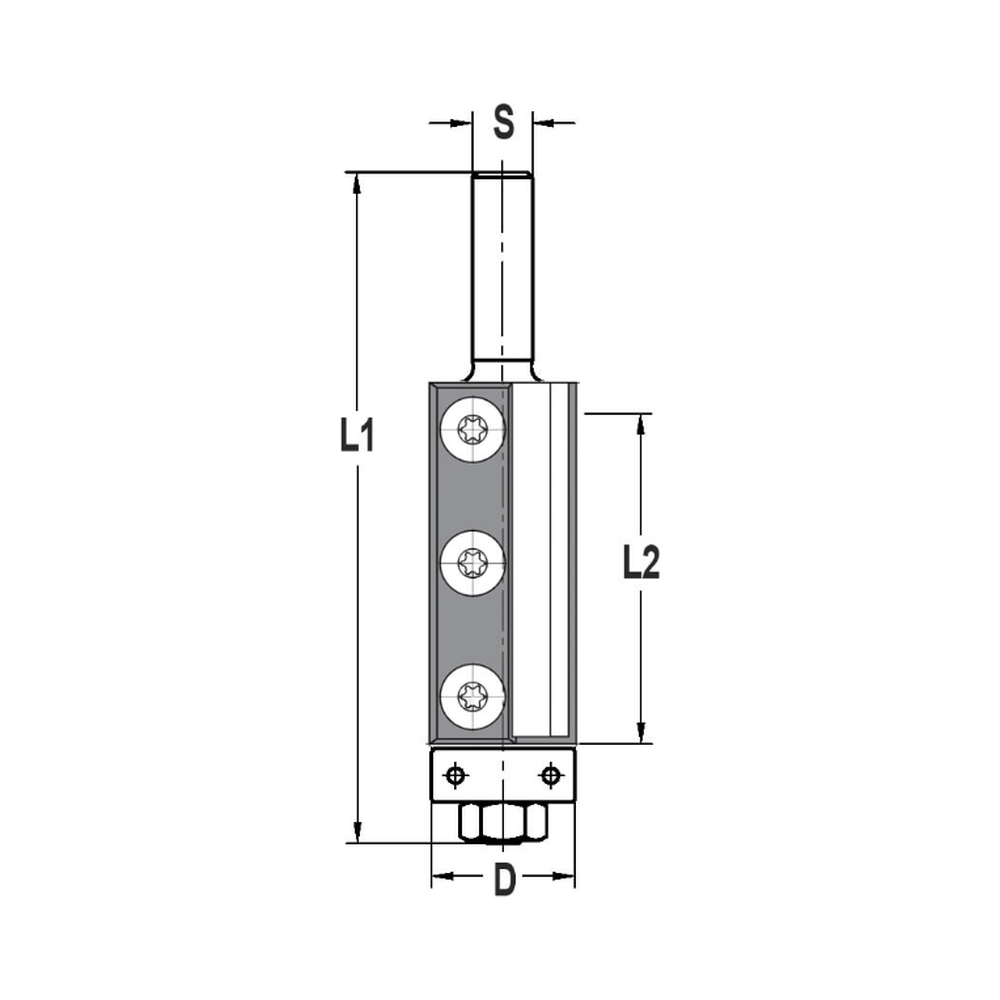 KEERMESKANTENFREES RECHT Ø 19 X 50 MM, TL=95 MM, S=12 MM, HW
