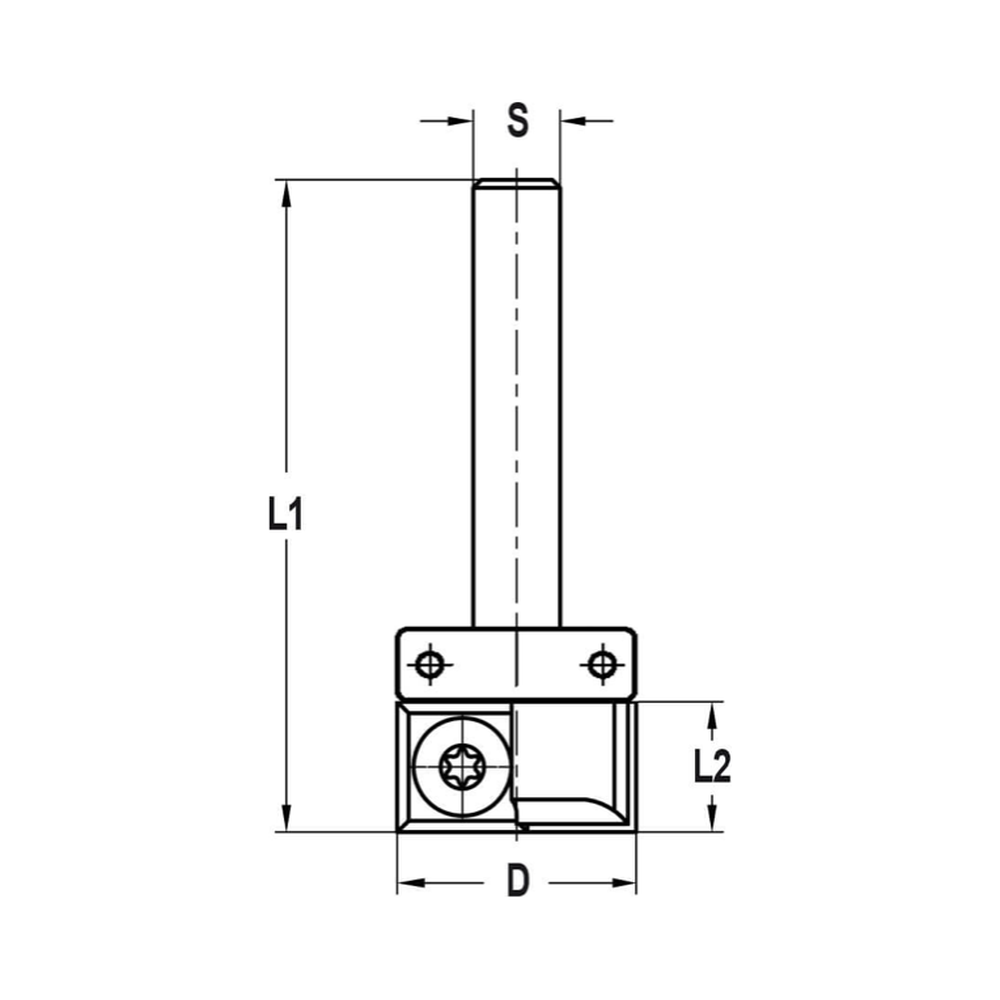KEERMESKANTENFREES RECHT Ø 22 X 12 MM, TL=60 MM, S=8 MM, HW
