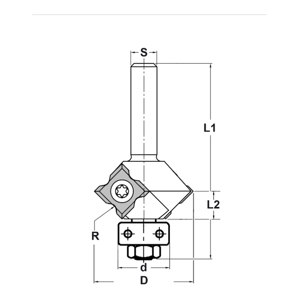 UNIVERSELE KEERMESAFRONDFREES R=3,0 MM (4X) MET LAGER, S=8 MM, HW