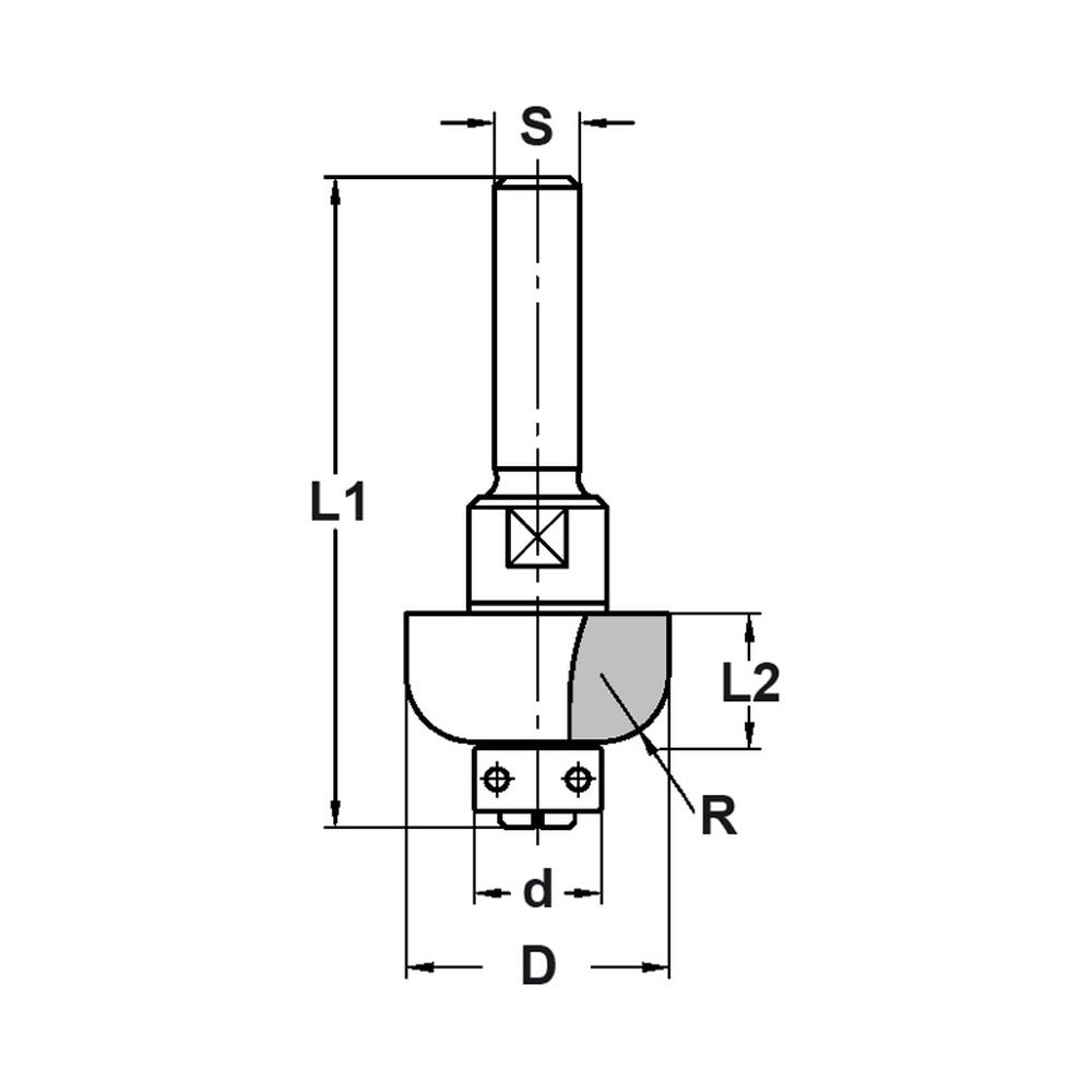 HALFHOLPROFIELFREES R=4,0 MM MET LAGER, D=20 MM, S=12 MM, HW