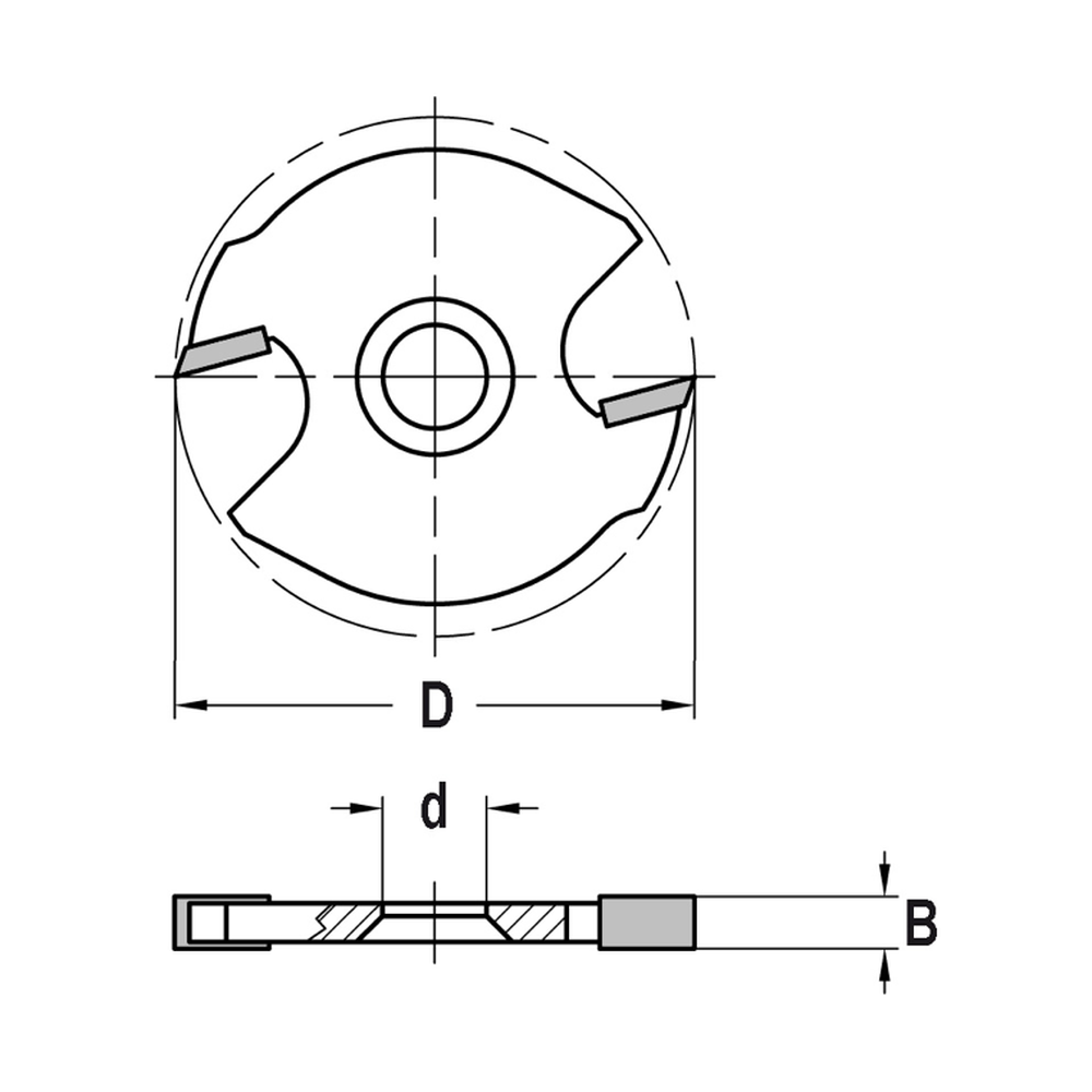 GROEFZAAGJES MET VERZONKEN ASGAT 8,0 MM, Type: Groefzaagje D=50 x 3,0 mm