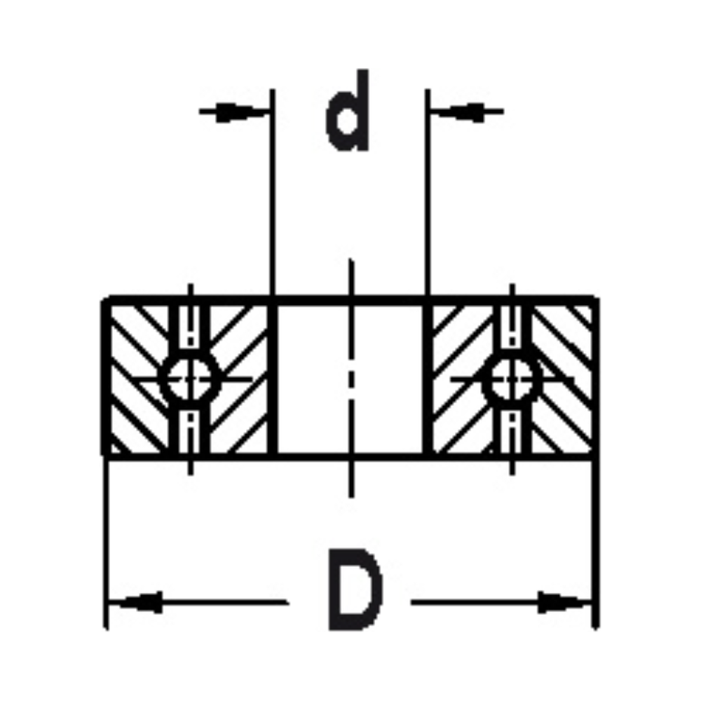 KOGELLAGERS MET ASGAT 6,0 MM Type: D=23,0 x 6,0 mm