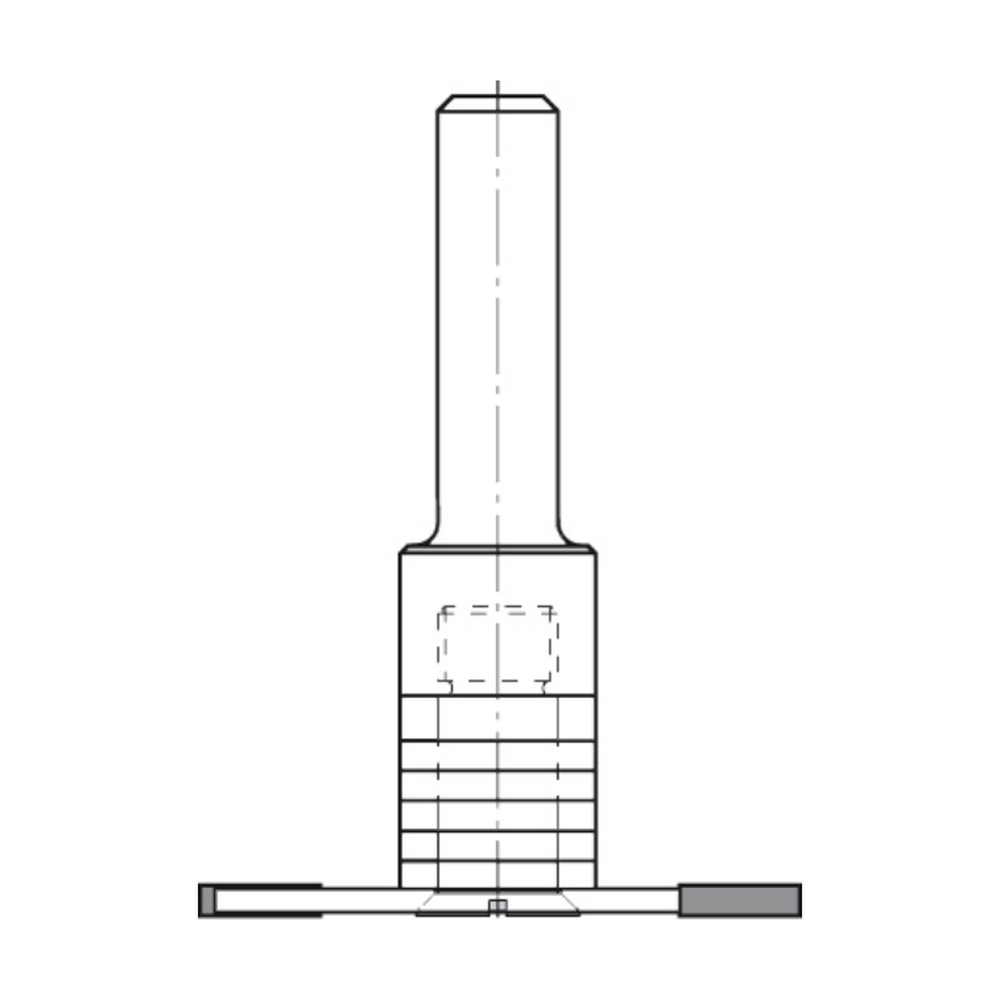 SPINDEL MET VLAKKE ONDERKANT, OPNAME (D) 8,0 MM, L2=15 MM, S=12 MM, HW