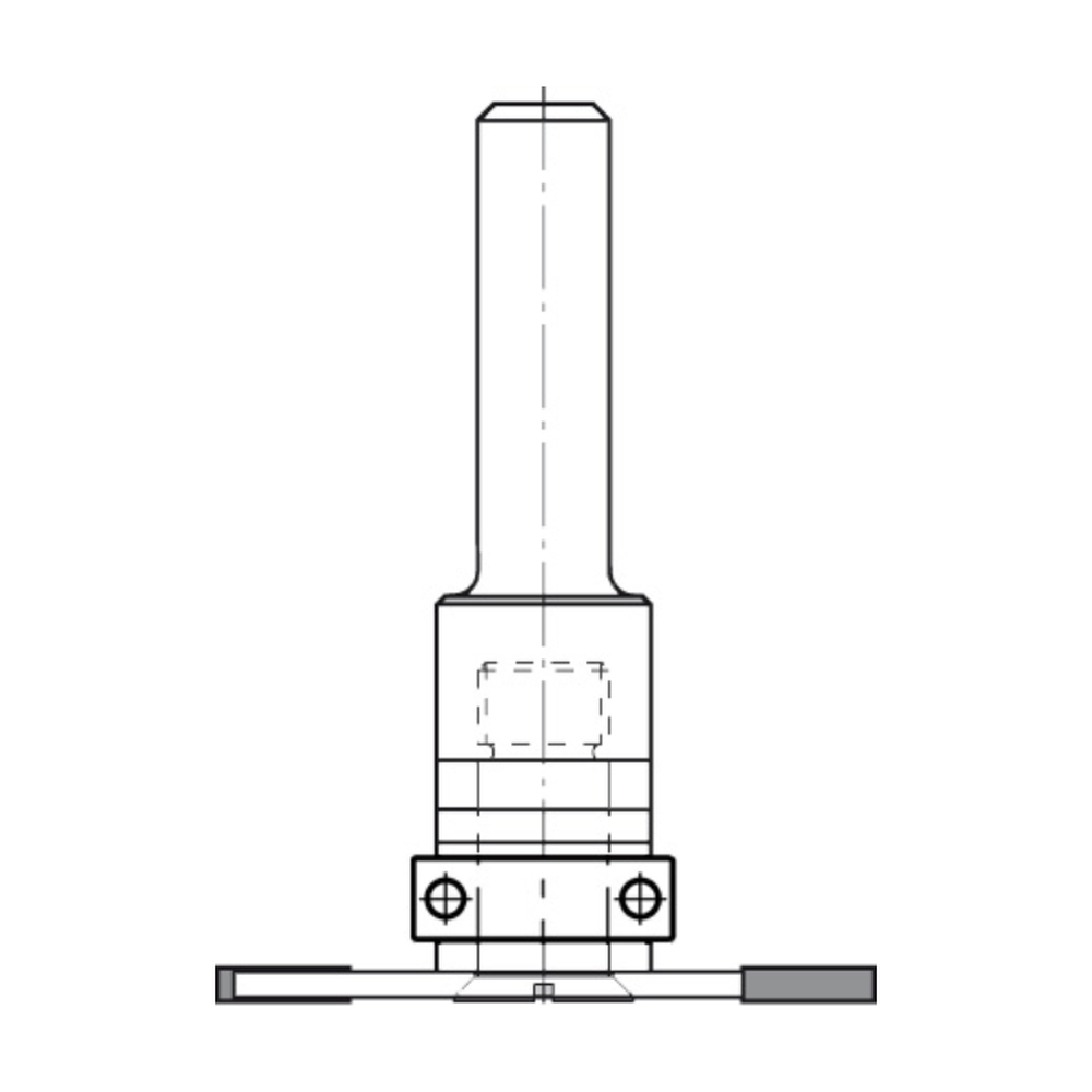 SPINDEL MET VLAKKE ONDERKANT EN LAGER, OPNAME (D) 8,0 MM, L2=15 MM, S=6 MM, HW