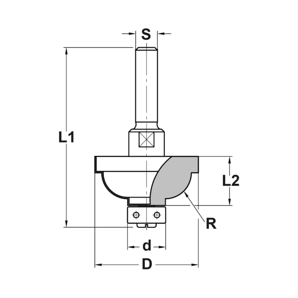 HOLLIJSTPROFIELFREES R=6,35 MM MET LAGER, D=30,7 MM, S=8 MM, HW
