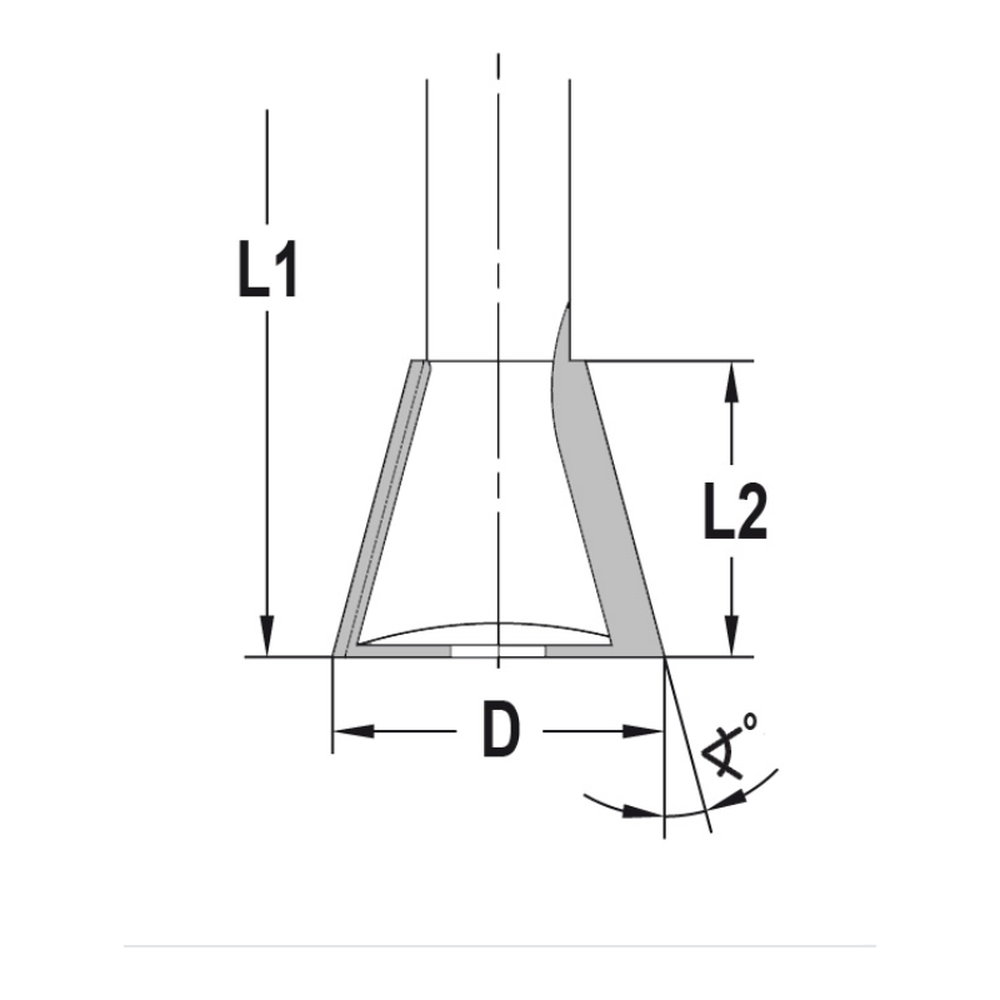 ZWALUWSTAARTFREES 15°, D=28 MM, S=12 MM, HW