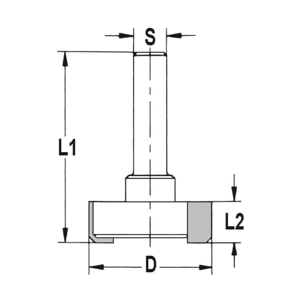 VLAKFREES Ø 30 X 10 MM, TL=45 MM, S=6 MM, HW