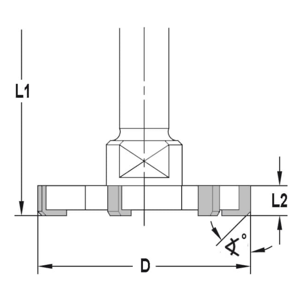 VLAKFREES Ø 52 X 7 MM, TL=60 MM, S=12 MM, HW