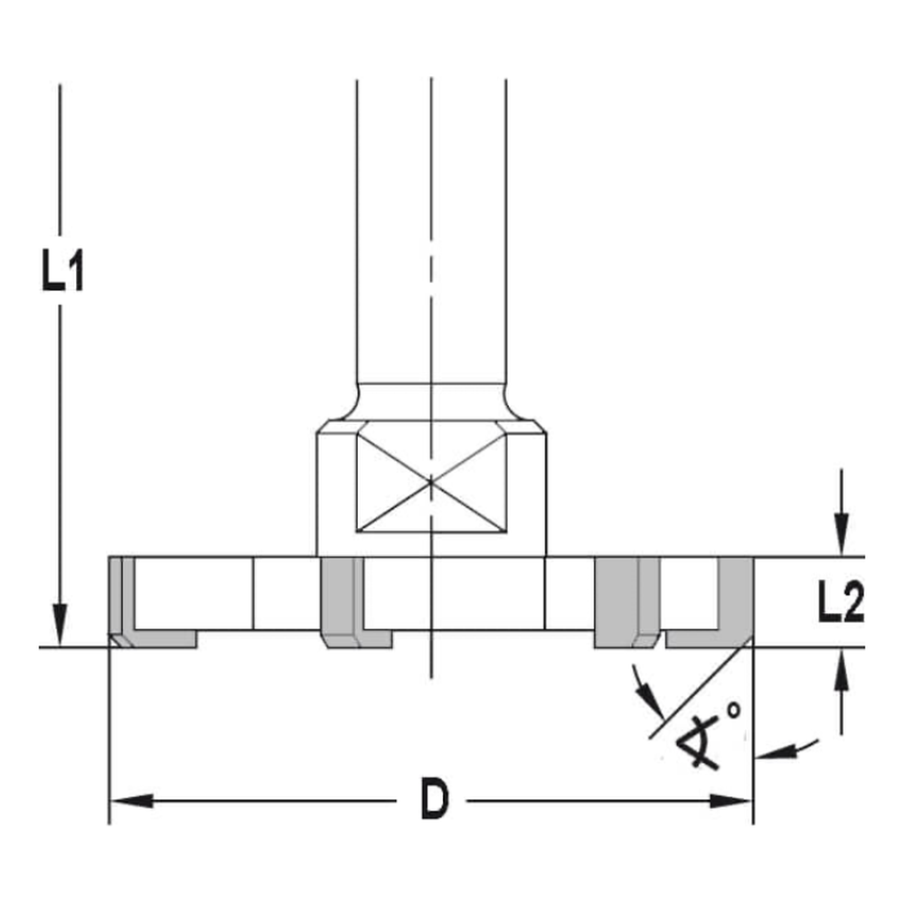 VLAKFREES Ø 52 X 7 MM, TL=85 MM, S=12 MM, HW
