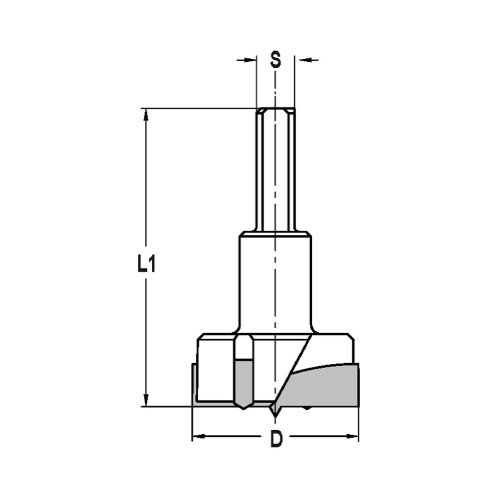 CILINDERKOPBOOR Ø 26 MM, TL=65 MM, S=8 MM, HW