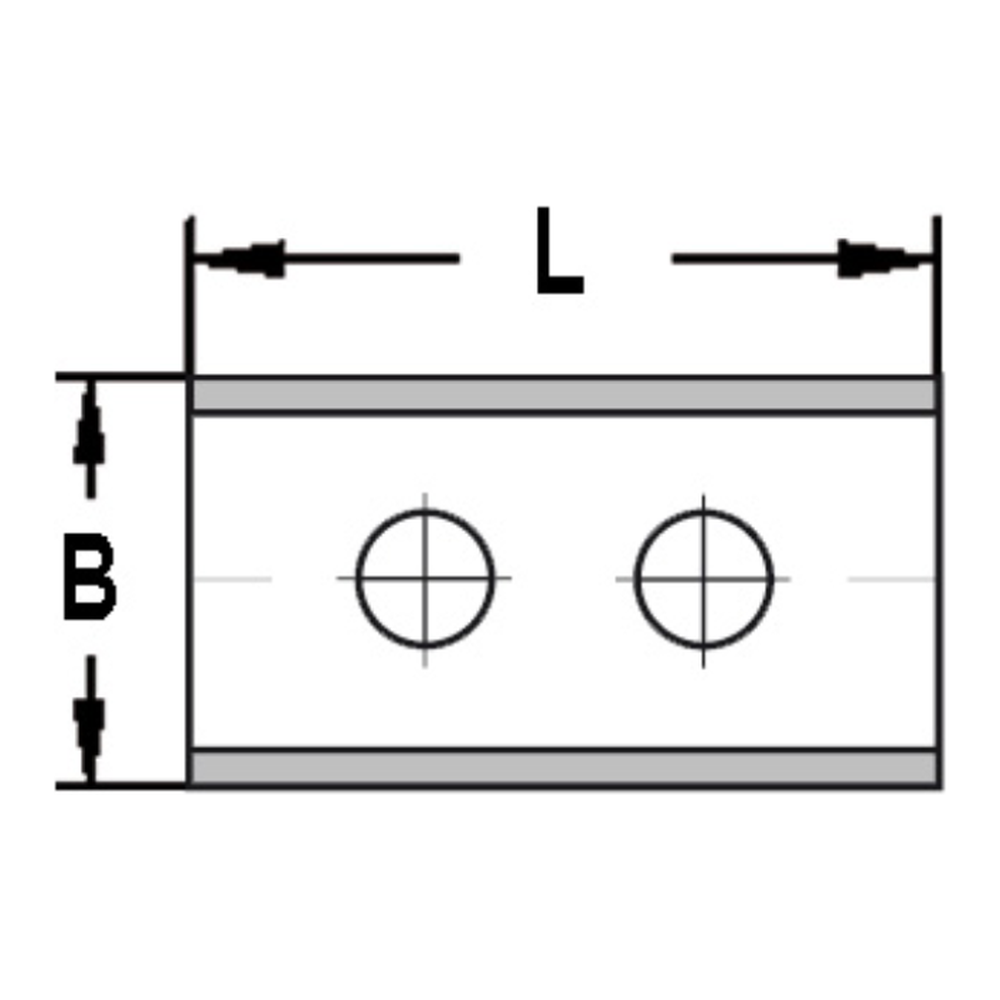 KEERMES 50,0 X 12,0 X 1,5 MM (2-GATS), TWEEZIJDIG GESLEPEN, HW