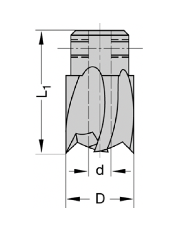 Verzinker D=16,0 mm Opname (d) = 8,0 mm Totale lengte (L1) = 25 mm