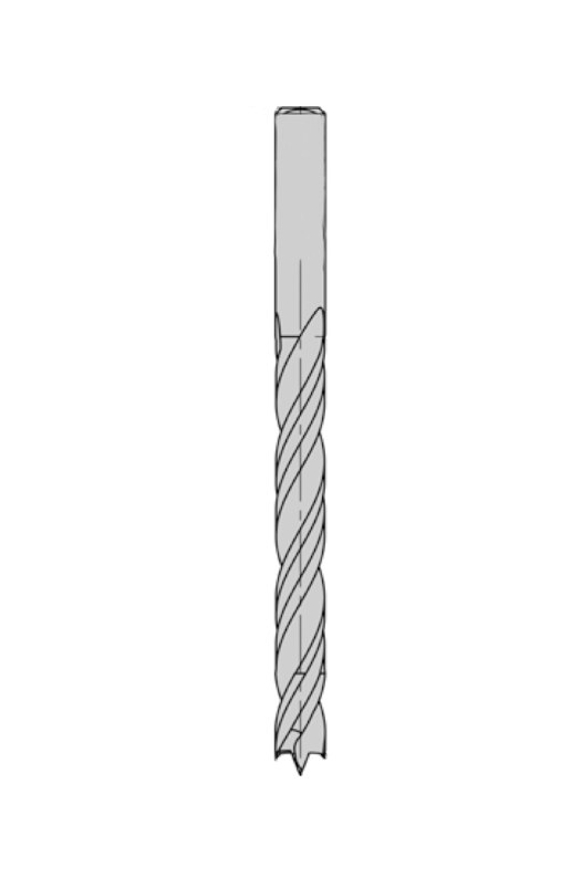 SPIRAALBOREN ZONDER SPANVLAK Spiraalboor Ø 8,0 x 90 mm Totale lengte (L1) = 133 mm