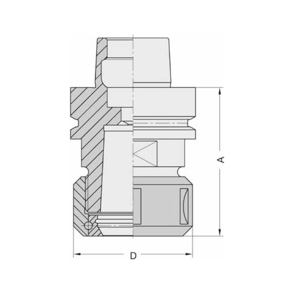 SPANTANGOPNAMEN HSK VOOR 462E (OZ25) SPANTANGEN HSK 63-E opname Lengte (A) = 78 mm