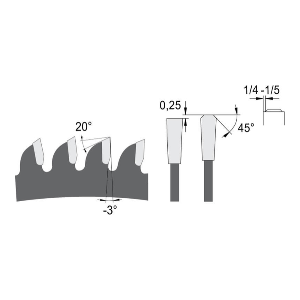 ZAAGBLAD Ø 235 MM, ASGAT 30 MM, B=2,80 MM, Z=64 TF NEG., HW Universele bewerkingen