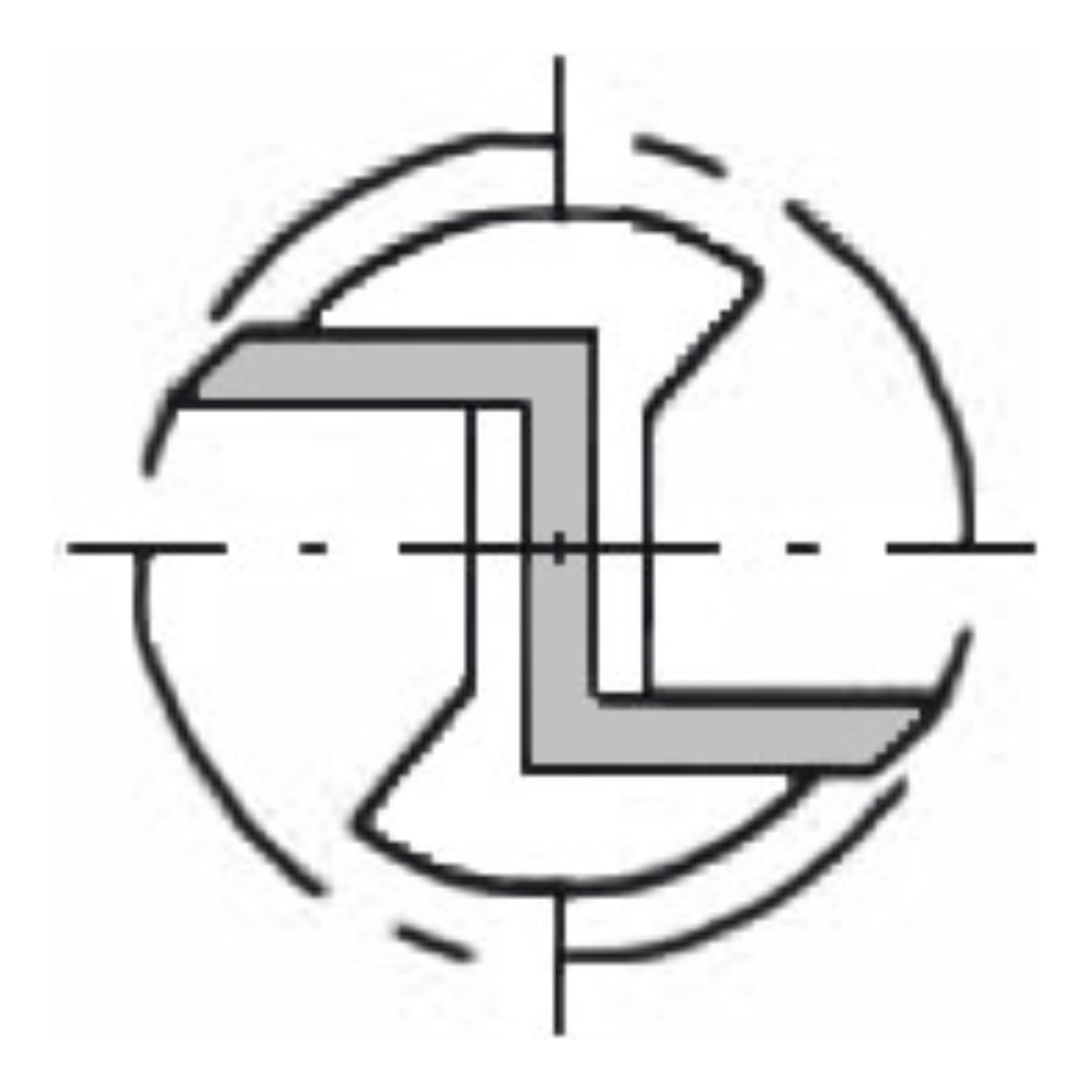 GROEFFREES Ø 8 X 35 MM, TL=67 MM, BINNENDRAAD M12, HW Zij- en onderkant snijdend, onderkant ingelegd HW