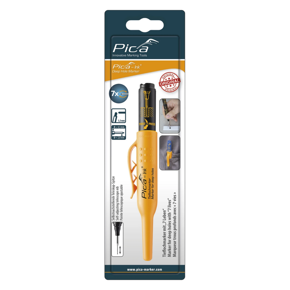 Pica-Ink 150/46 Markeerstift voor diepe gaten zwart (blister)