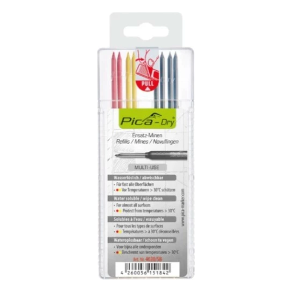 Pica-Dry 4020 Navulling multikleur - 8 staafjes (blister)