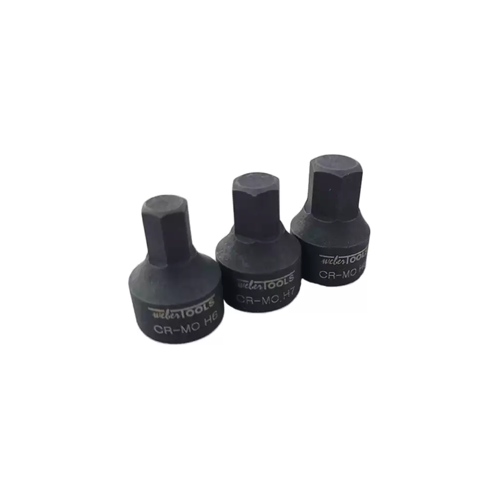 9-delige Stubby Impact Inbus Bit Socket Set H6 tot H19 Laag Profiel