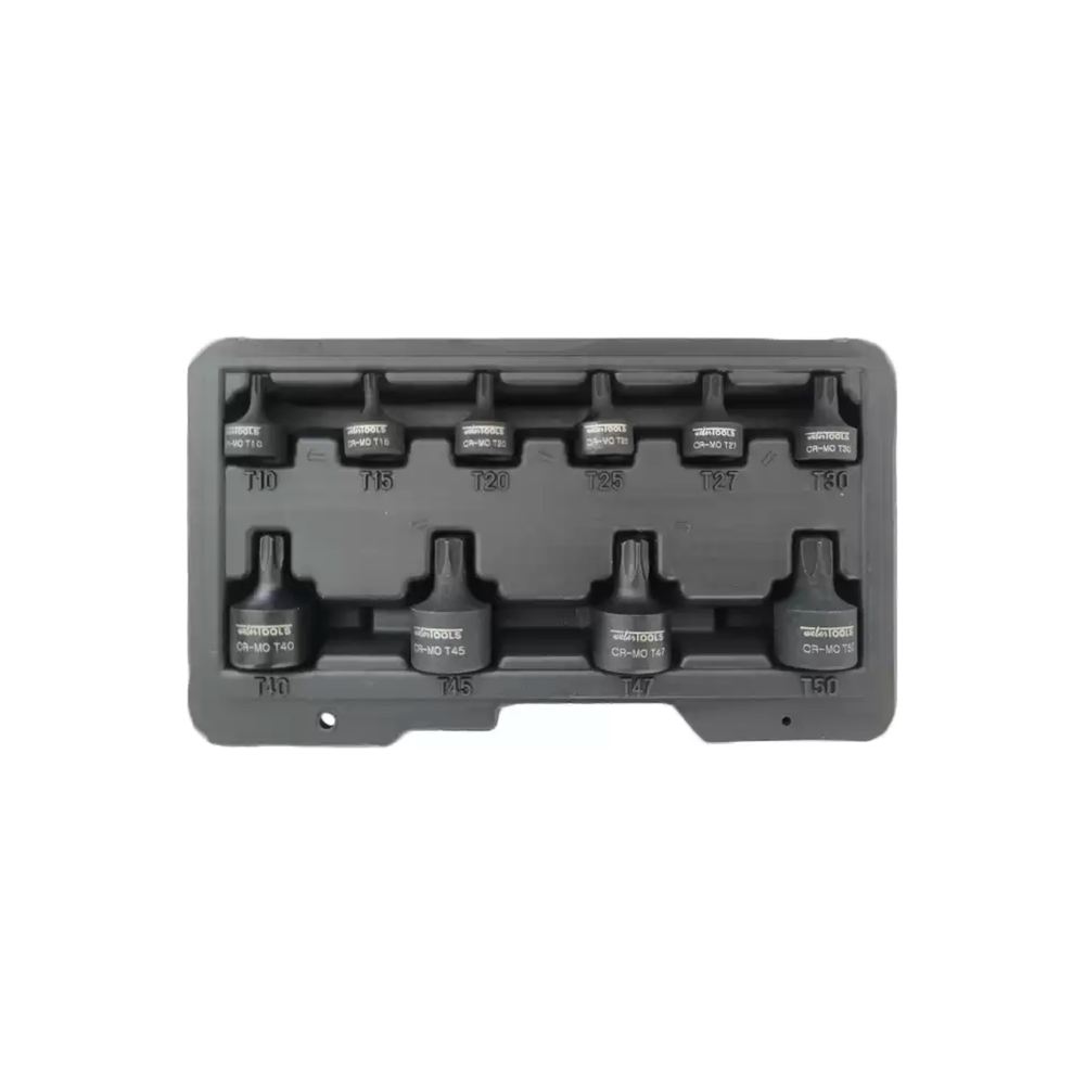 9-delige Stubby Impact Torx Bit-doppenset T10 tot T50 laag profiel