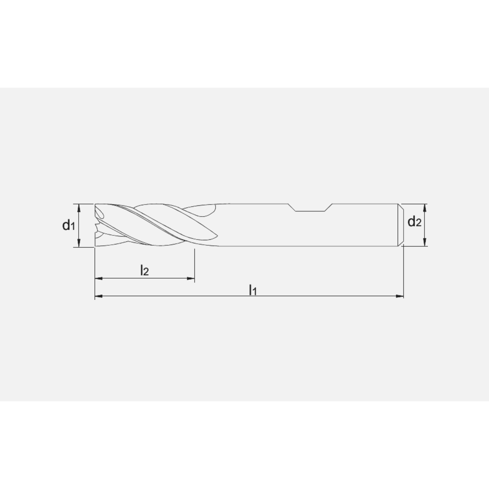 Phantom UNI volhardmetaal Schachtfrees, 4-snijder DIN 6527-B kort, AlTiN-X