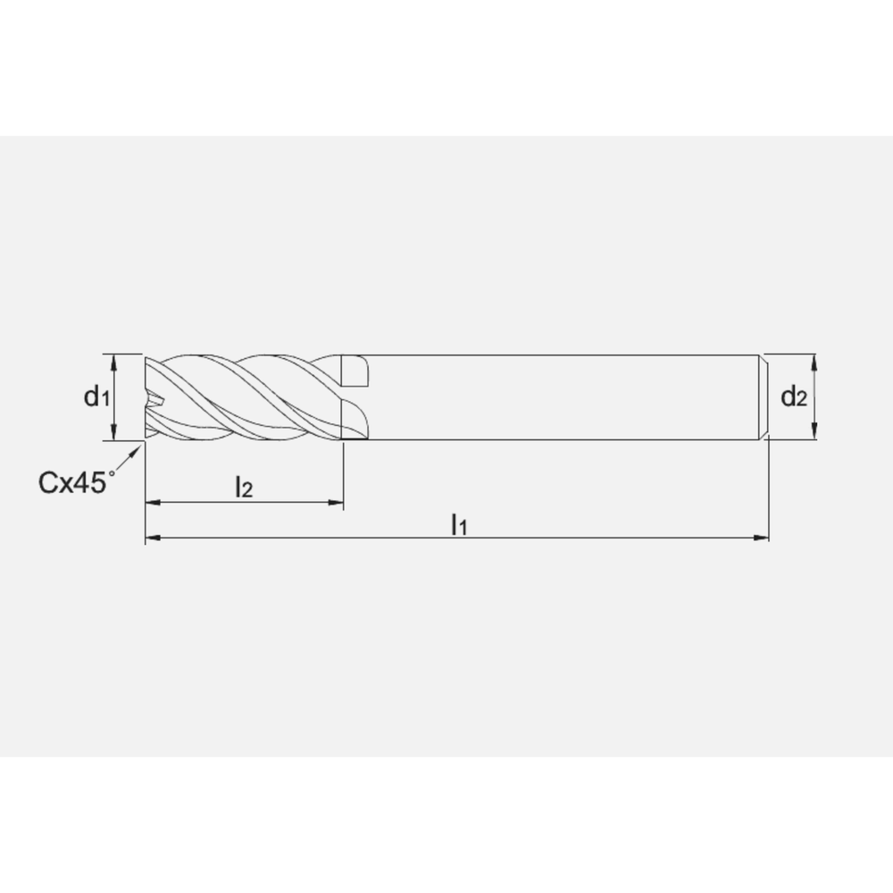 Phantom UNI volhardmetaal Vari-frees, 4-snijder DIN 6527-B lang, AlTiN-X