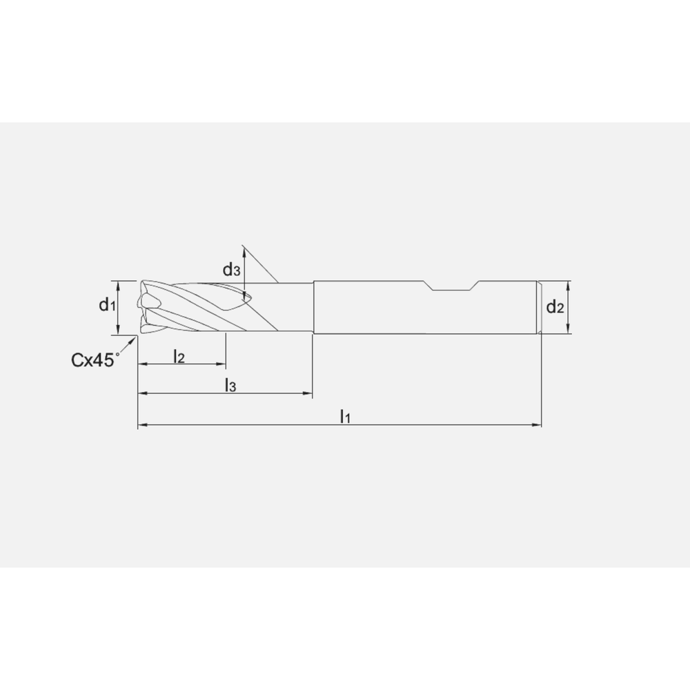 Phantom HP2 UNI volhardmetaal Vari-frees, 4-snijder 2xD/3xD AlCrN