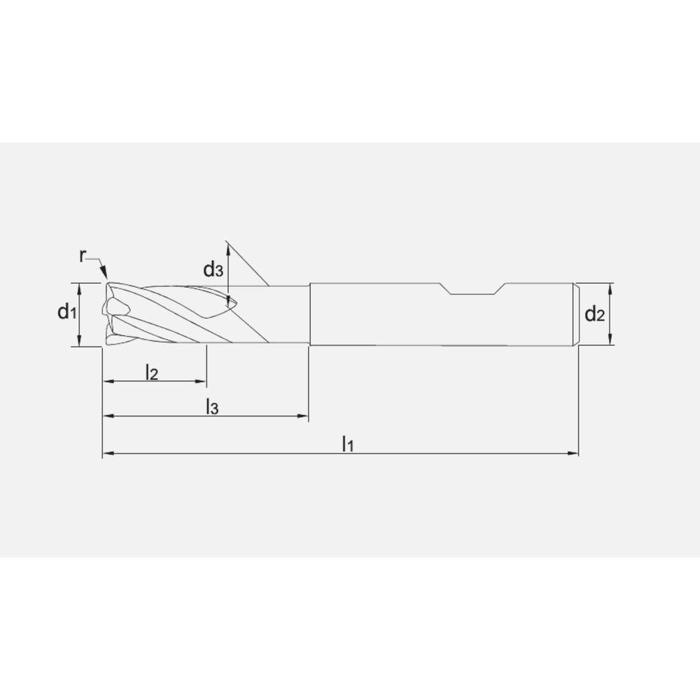 Phantom HP2 UNI volhardmetaal Vari-frees, 4-snijder 1,5xD/5xD AlCrN