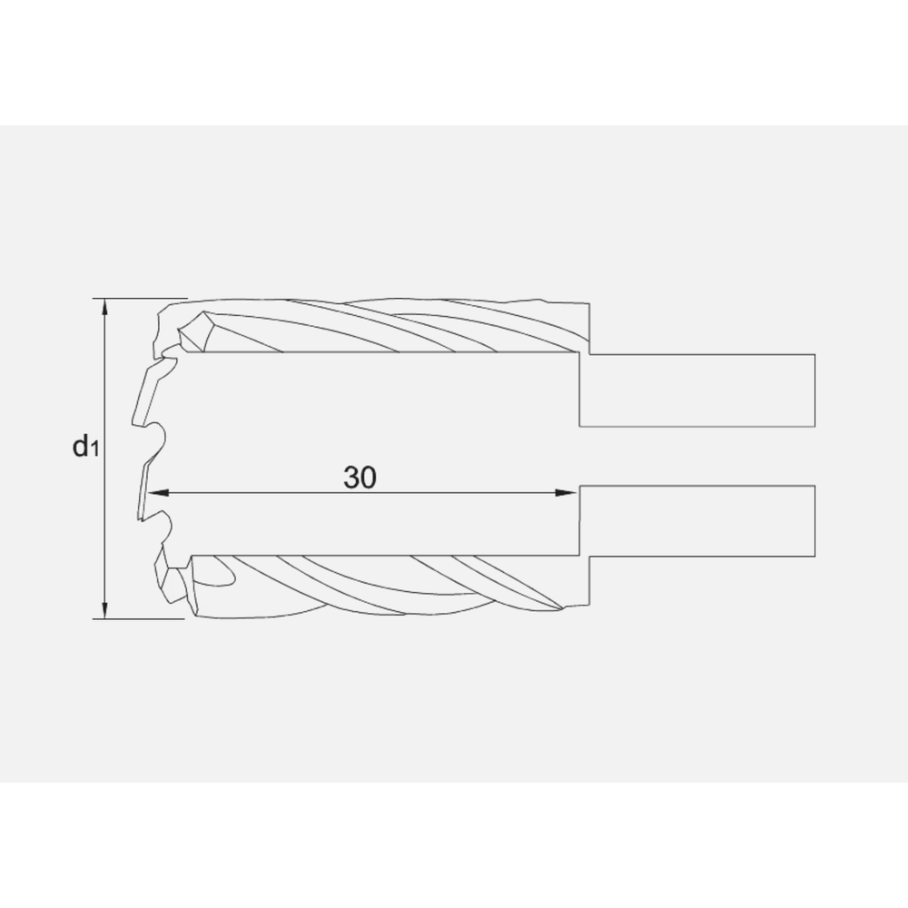 Phantom HSS-EX Kernboor TiAlN, snijdiepte 30 mm