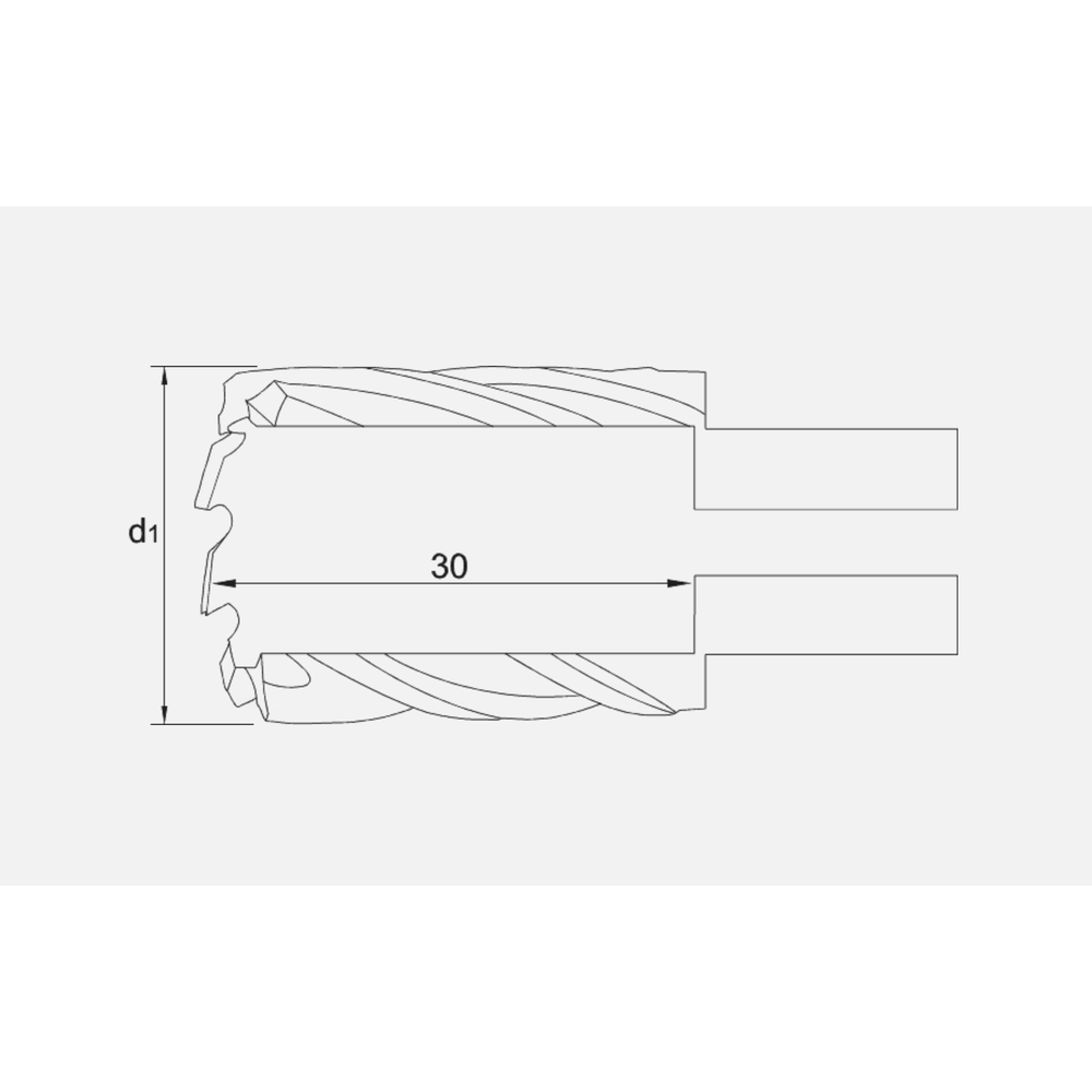 Phantom HSS-EX Kernboor Rail, snijdiepte 30 mm