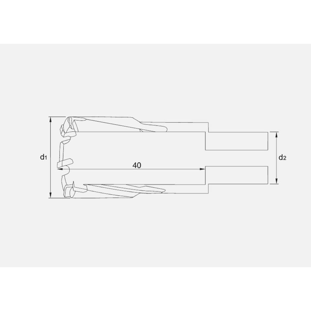 Phantom HM-tip Kernboor snijdiepte 40 mm