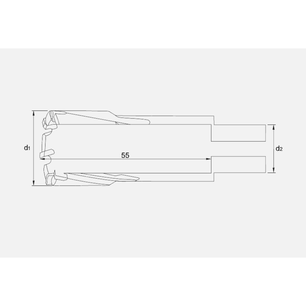 Phantom HM-tip Kernboor snijdiepte 55 mm