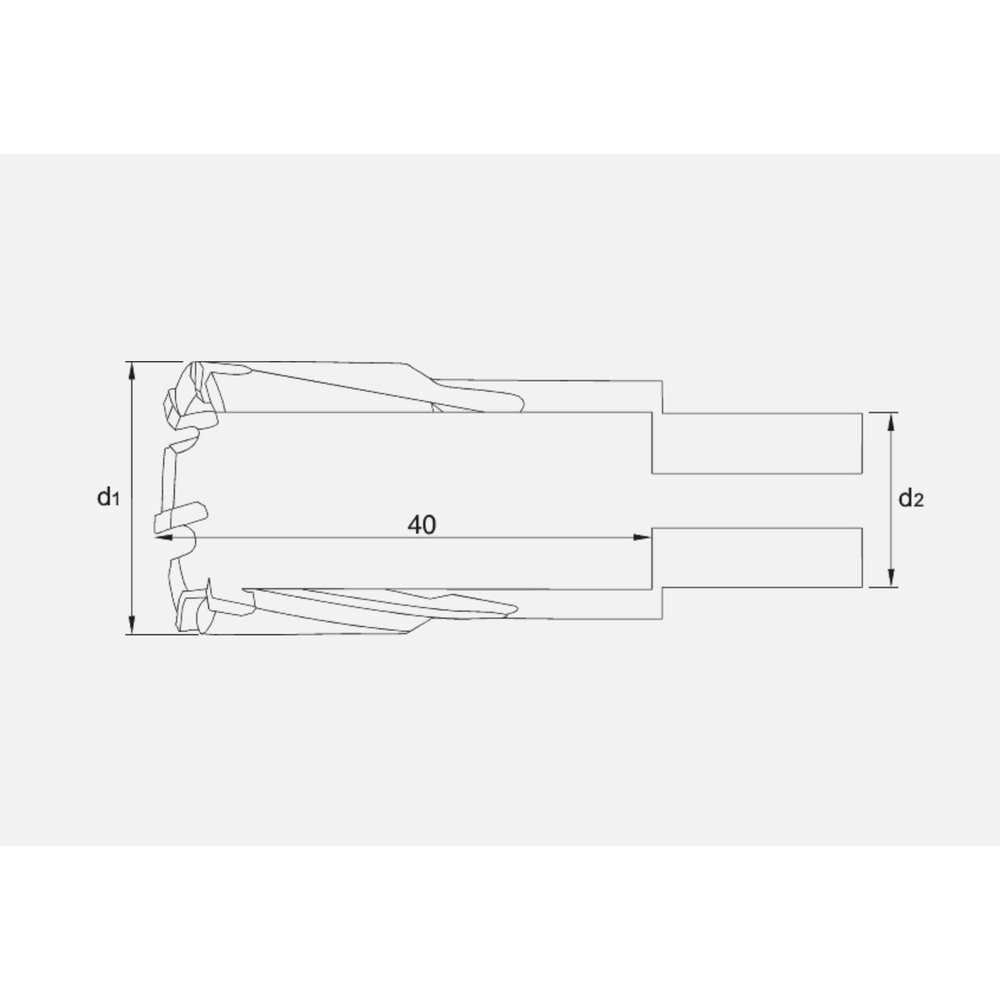 Phantom HM-tip Kernboor met Fein QuickIN opname, snijdiepte 40 mm