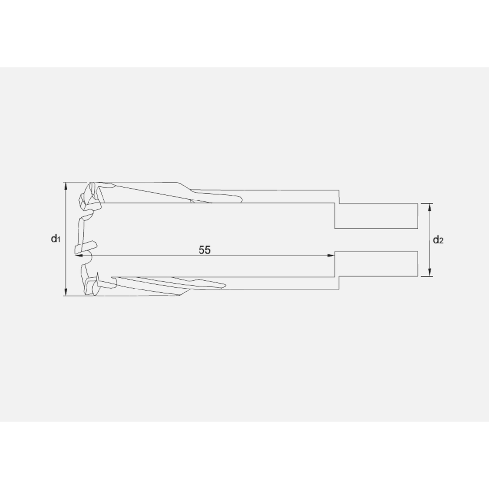 Phantom HM-tip Kernboor met Fein QuickIN opname, snijdiepte 55 mm