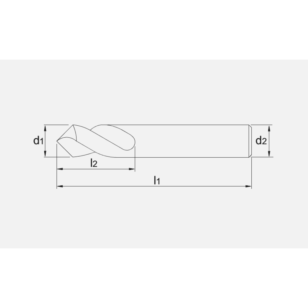 Phantom HSS-E NC-Centreerboor ISO 10898 TiAlN, 90°