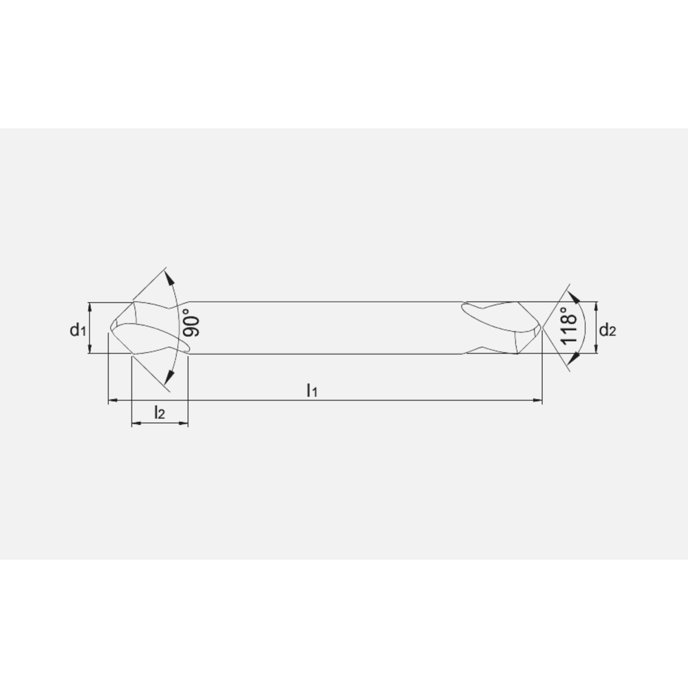 Phantom HSS-E NC Duo-Centreerboor ISO 10898 AlCrN-X, 90°