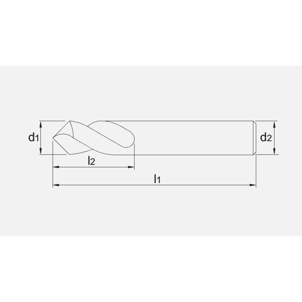 Phantom volhardmetaal NC-Centreerboor TiAlN, 90°